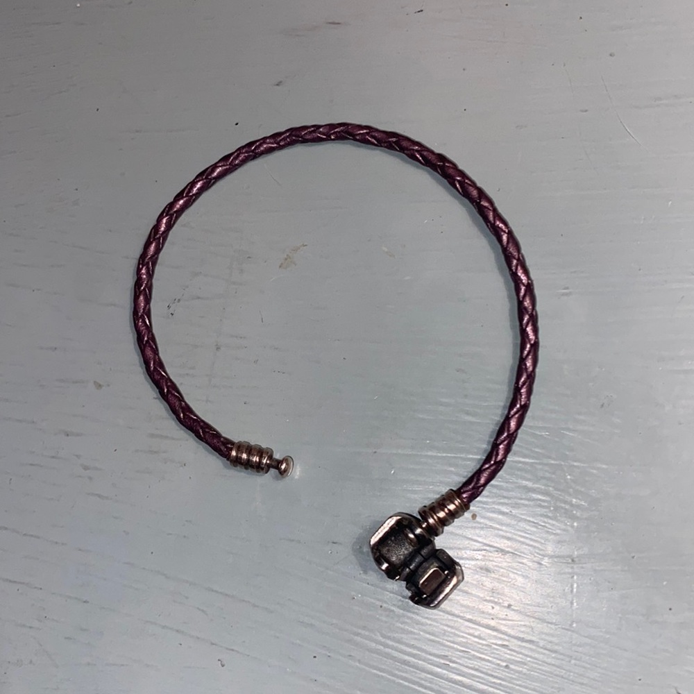 Purple leather Pandora bracelet